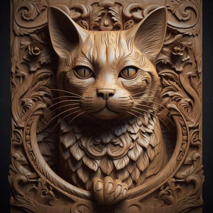 Nature and animals (Javanese cat 4, NATURE_6436) 3D models for cnc